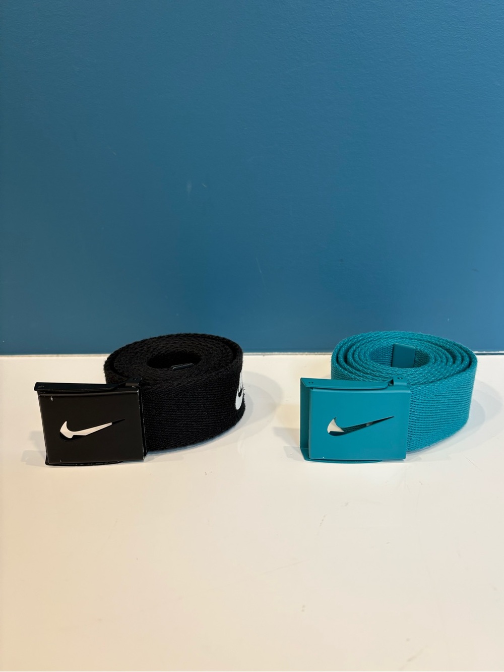 Nike Web Belts Lot – Black & Teal Adjustable Casual Belts